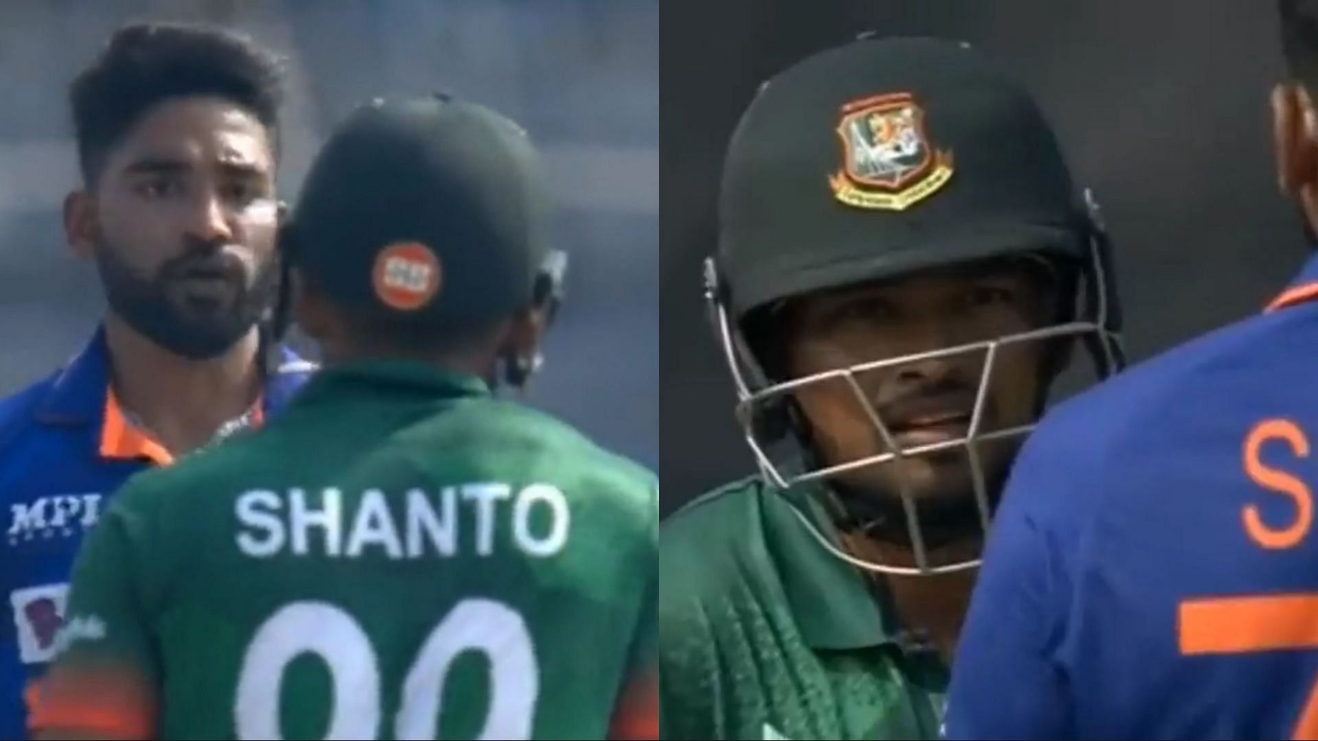 Mohammed Siraj also engaged in a heated exchange with Najmul Hossain Shanto