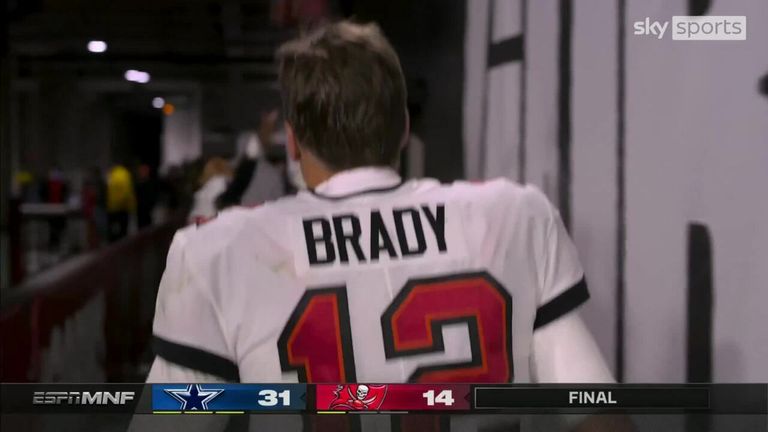 Tampa Bay Buccaneers quarterback Brady leaves the field after a one-sided loss to the Dallas Cowboys in the Super Wild Card game