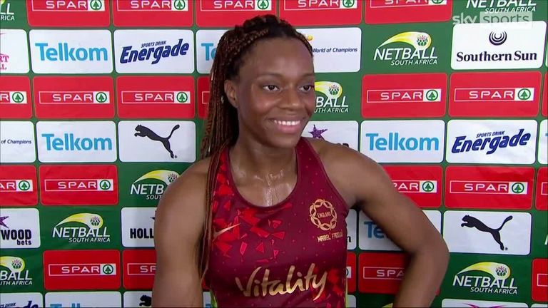 Fadoju reflects on England's win over South Africa in the Quad Series third place playoff and praises teammate Jade Clarke on her 200th cap for England.