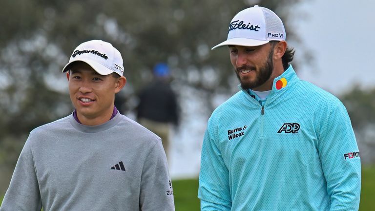 Collin Morikawa (left) played alongside Max Homa during the final round in California