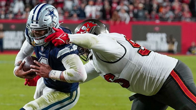 Highlights of the Dallas Cowboys' clash with the Tampa Bay Buccaneers in the Super Wild Card game