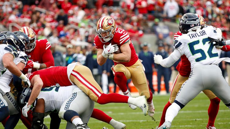 Highlights of the Seattle Seahawks' clash with the San Francisco 49ers on Super Wild Card Weekend in the NFL playoffs
