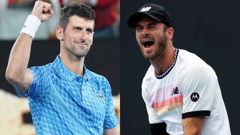 Novak Djokovic and Tommy Paul at the Australian Open