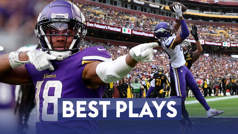 A look at the best catches from Minnesota Vikings' Justin Jefferson this season, the only wide receiver in with a shout of winning the MVP award.
