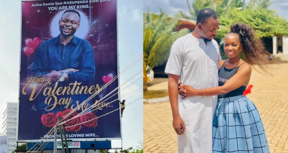 Journalist rents a billboard to appreciate her husband on Valentine 