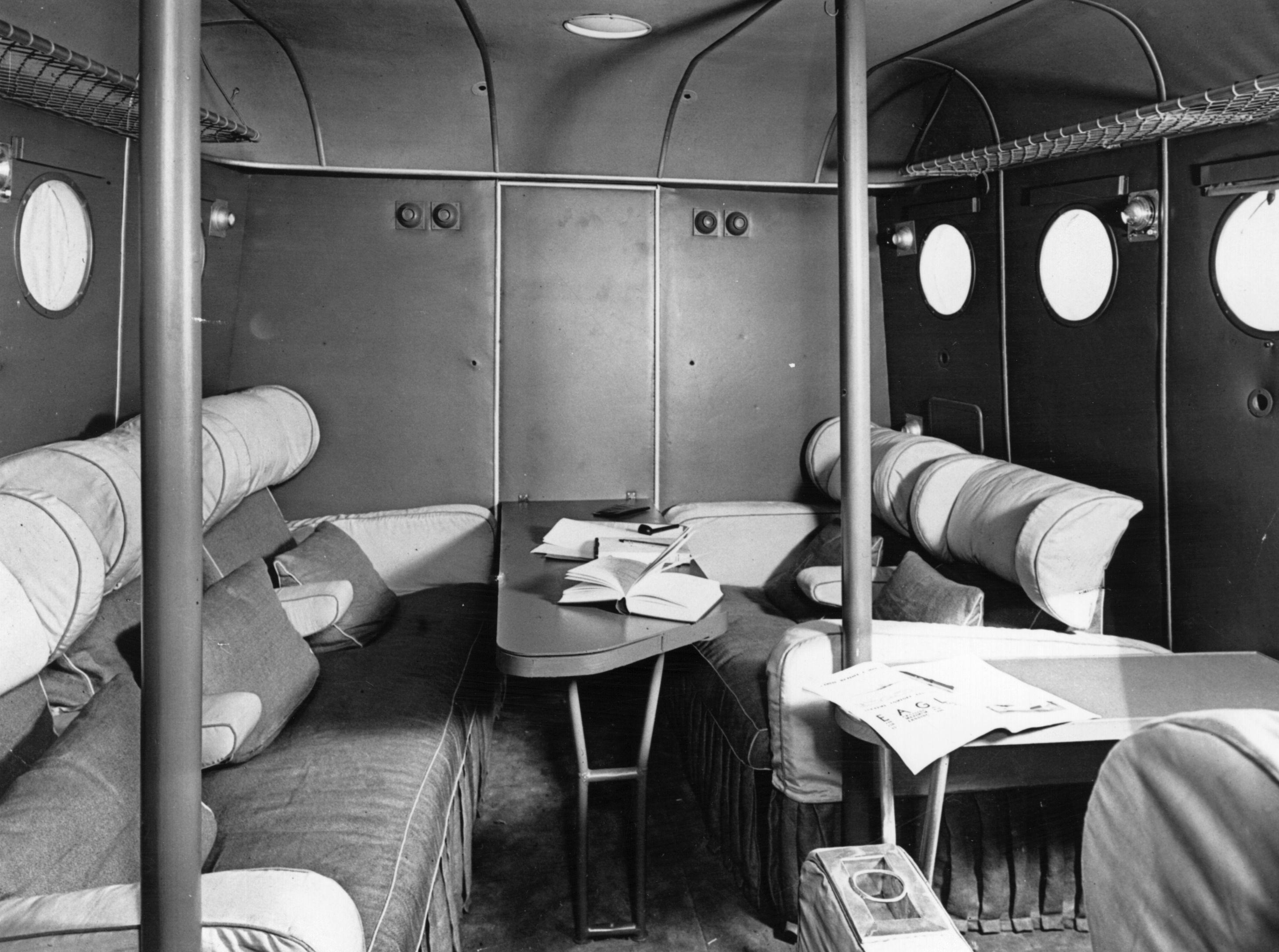 Day cabin of an Imperial Airways flying boat, most likely of the Short Empire class