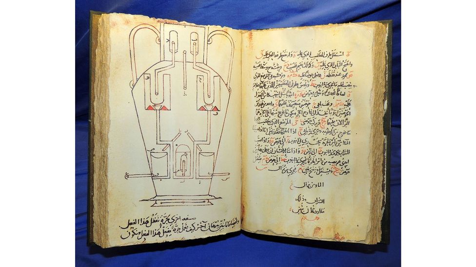 The library was home to many groundbreaking texts, such as this book of "ingenious inventions", published in 850 (Credit: Photo12/Universal Images Group/Getty Images)
