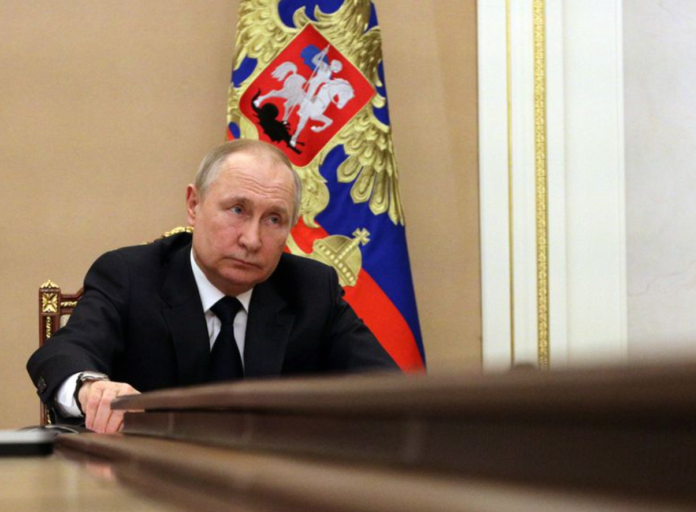 Russian President Vladimir Putin attends a meeting with government members via a video link in Moscow, Russia March 10, 2022. Sputnik/Mikhail Klimentyev/Kremlin via REUTERS Russian President Vladimir Putin attends a meeting with government members via a video link in Moscow, Russia March 10, 2022. Sputnik/Mikhail Klimentyev/Kremlin via REUTERS