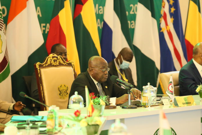 7. President Akufo-Addo the opening session of the 5th Extraordinary Meeting of ECOWAS in Accra.