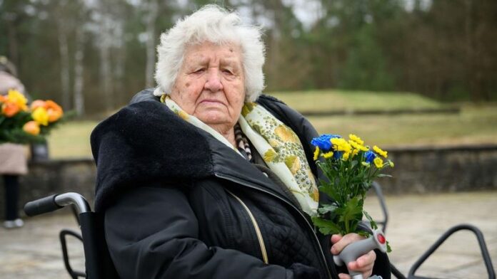 Anastasia Gulej from Kyiv at the Bergen-Belsen concentration camp memorial (Image: Alamy Live News.) Anastasia Gulej from Kyiv at the Bergen-Belsen concentration camp memorial (Image: Alamy Live News.)