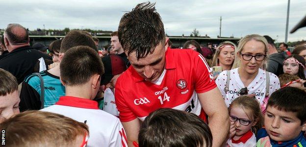 Shane McGuigan after Derry clinch the Ulster Championship