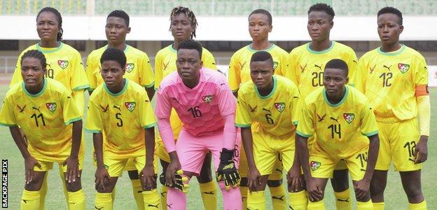 Togo women before an international match