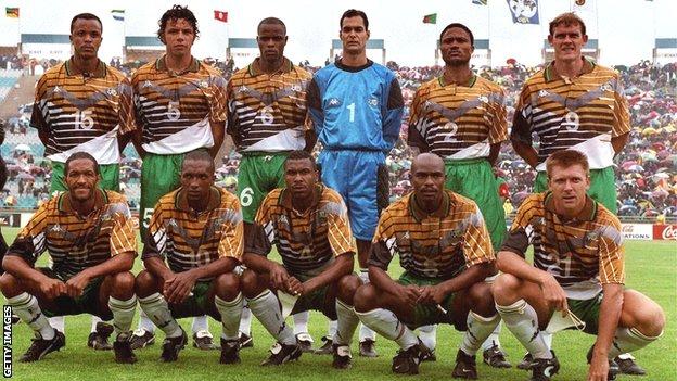 South Africa's side to face hosts France at the 1998 World Cup