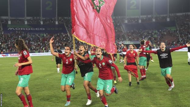 Morocco celebrate their Women's World Cup qualification