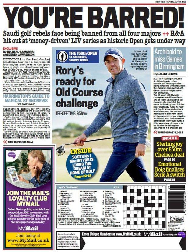 Scottish Daily Mail back page