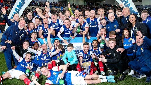 Linfield celebrated their fourth league title in a row in April