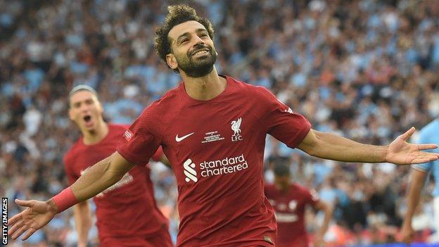 Mohamed Salah celebrating for Liverpool