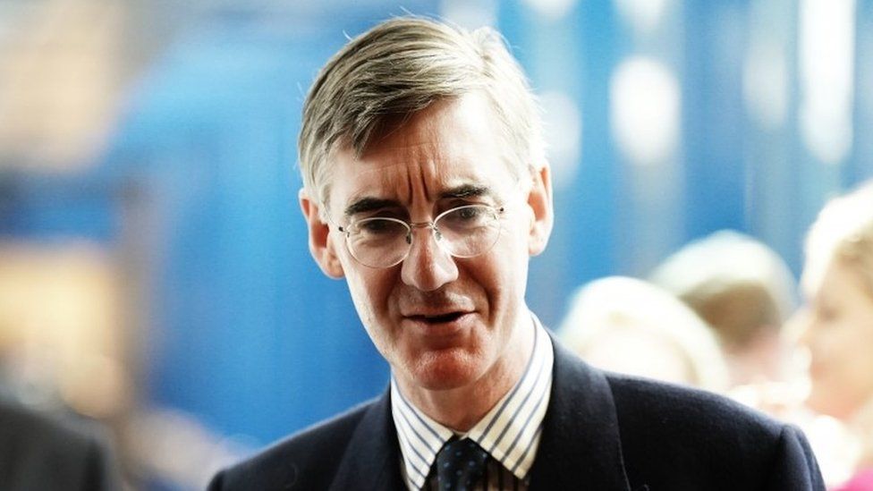 Business Secretary Jacob Rees-Mogg arrives for the Conservative Party annual conference
