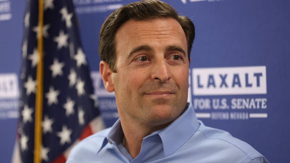 Image shows Adam Laxalt at a a campaign event this year