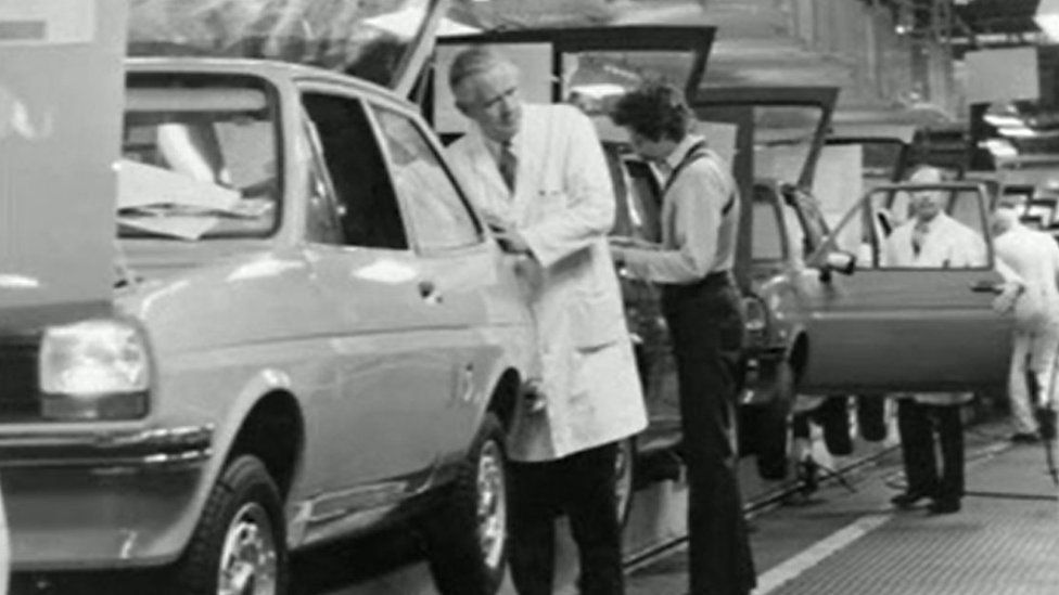 Ford workers at old Dagenham factory