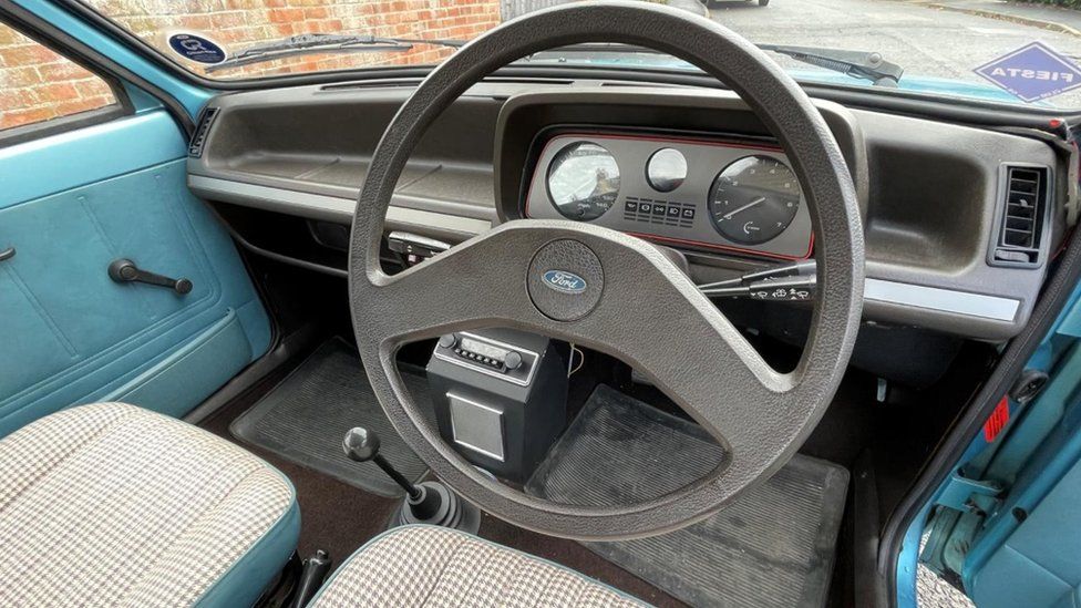 Inside of a 1980 Ford Fiesta