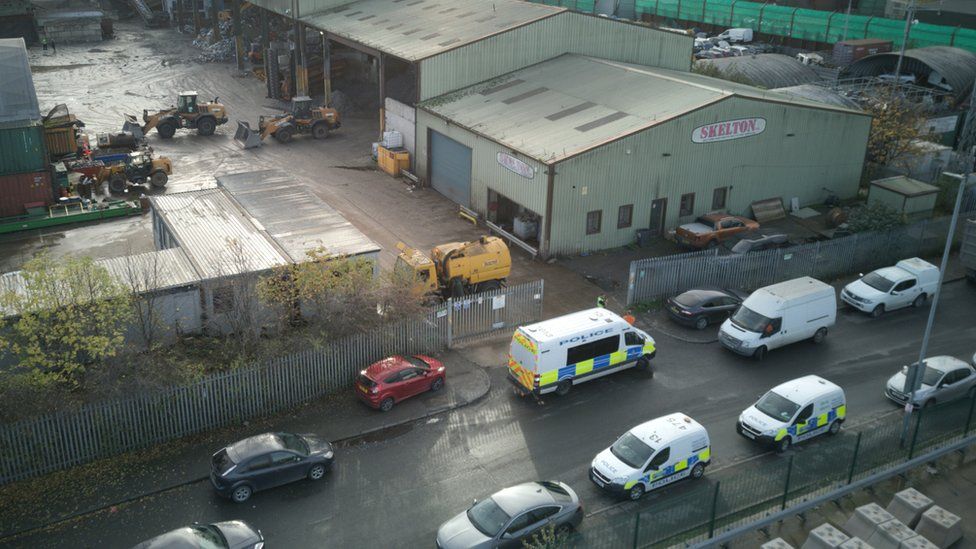Police at the site