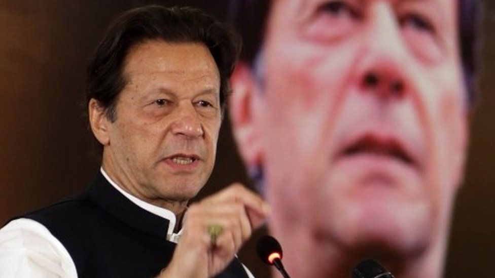 Pakistan"s former Prime Minister and current head of opposition party Pakistan Tehreek-e-Insaf (PTI), Imran Khan attends a seminar on the subject of "Regime Change" in Islamabad, Pakistan, 22 June 2022