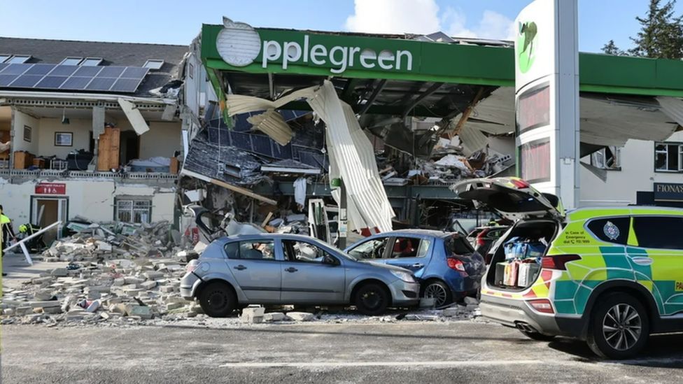 The damage caused to the Applegreen service station