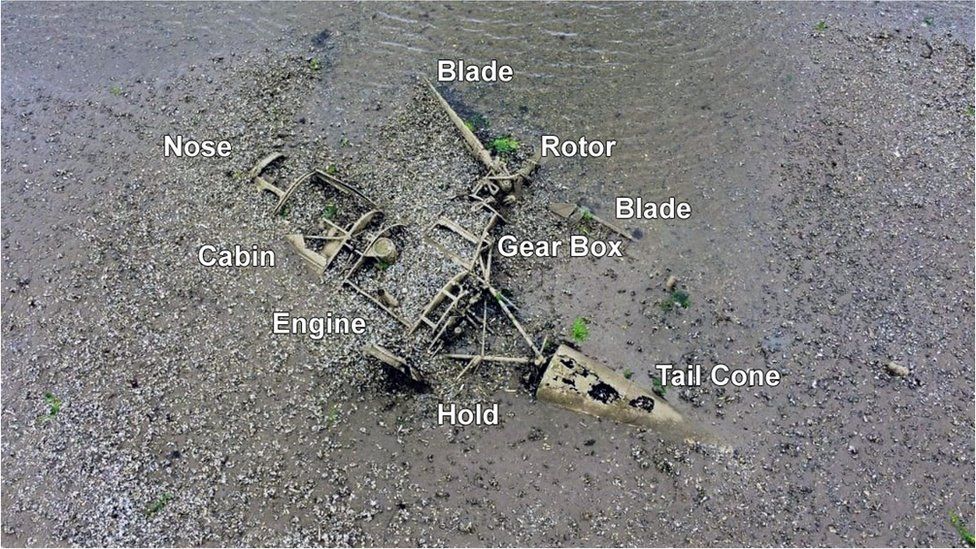 wreck of Westland Dragonfly in Lough Foyle