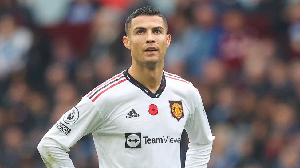 Cristiano Ronaldo of Manchester United during the Premier League match between Aston Villa and Manchester United