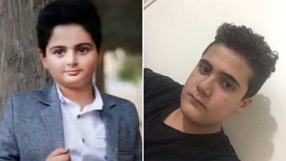 Undated photos of Kian Pirfalak, 9, (L) and Sepehr Maghsoudi, 14 (R)