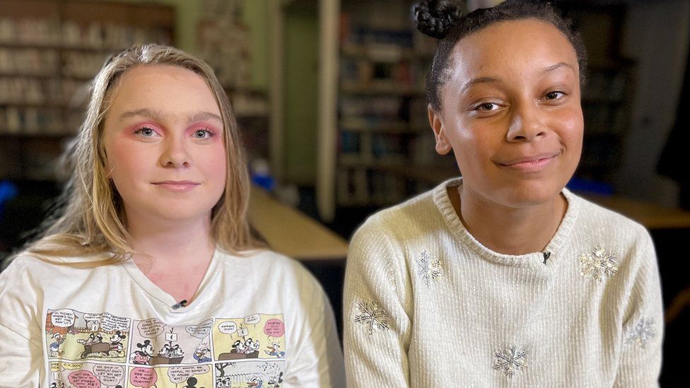 Rebecca and Latia, pupils from an Ipswich school