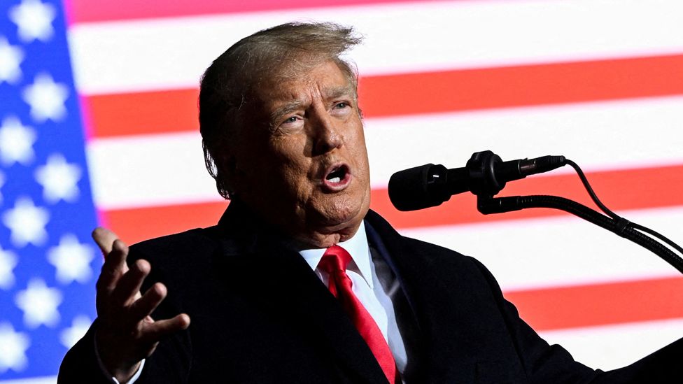 Donald Trump speaks at a rally in Dayton, Ohio, U.S. November 7, 2022