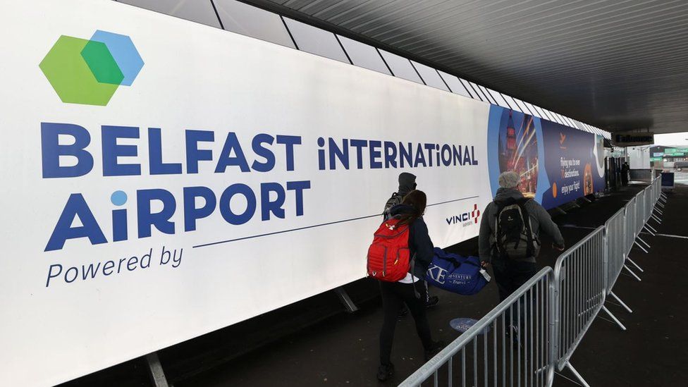 Passengers at Belfast International Airport