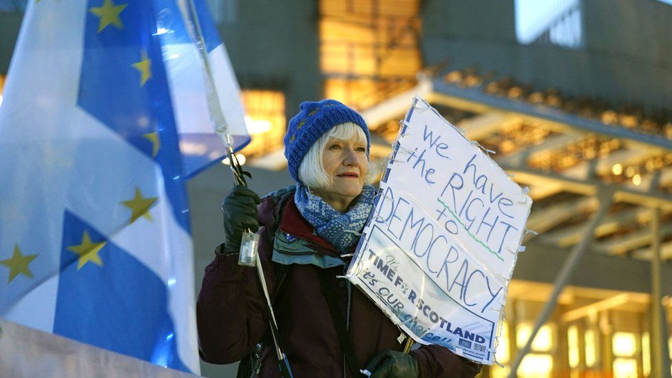 pro-independence campaigner in Edinburgh