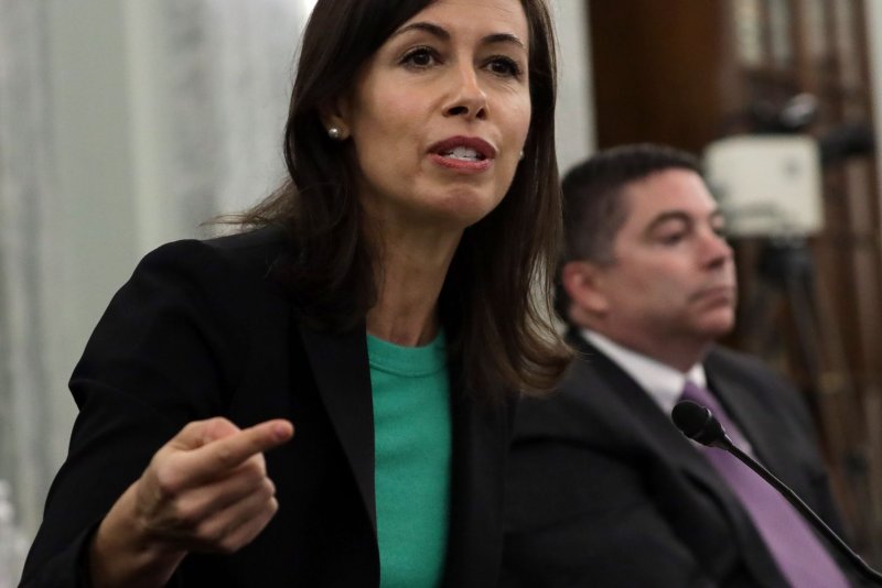 Commissioner of Federal Communications Commission Jessica Rosenworcel said auto-warranty robocalls have been reduced by 99% since the FCC directed phone companies to block spammers. File Photo by Alex Wong/UPI | <a href="/News_Photos/lp/9213f35fc69e2b746694ae925ab02256/" target="_blank">License Photo</a>