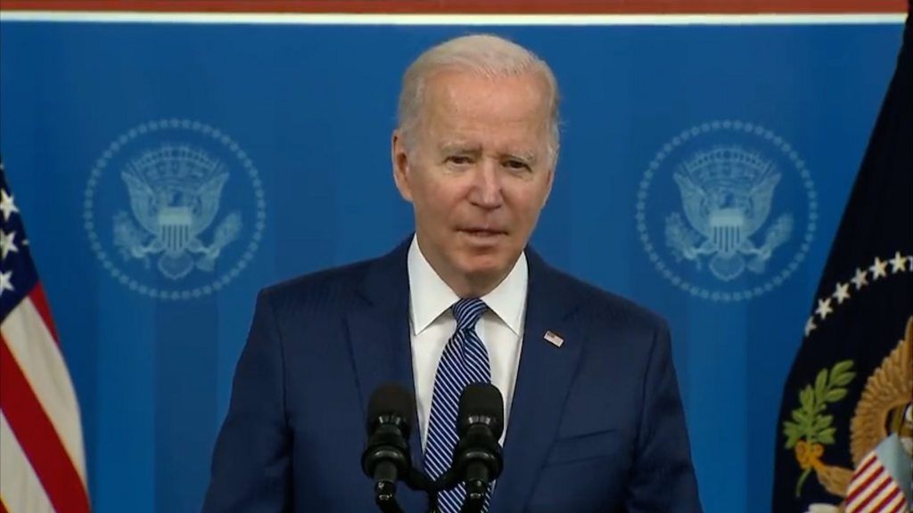 President Biden says only Father Christmas can ensure every gift is delivered amid supply chain woes.