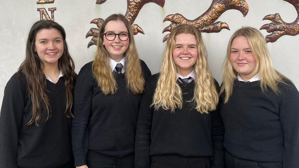 Welsh students Mari, Branwen, Non and Lois have mixed views on how the language should be taught in the future