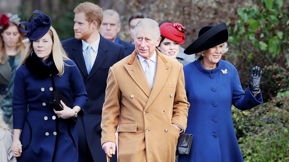 King Charles and Camilla at Sandringham with members of the royal family