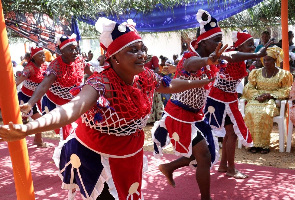 Liberians perform at an event to officially kick-off 16 Days of Activism against Gender-Based Violence in Todee district, outside Monrovia. Liberia, 25 November 2022. The 16 days Activism violence against women is a yearly campaign that begins on 25 November, and focuses on the International Day for the Elimination of Violence against Women, and runs up to International Human Rights Day on 10 December.