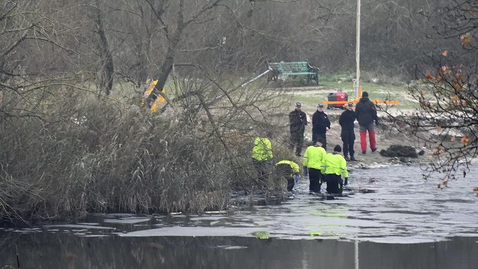 Police at lake