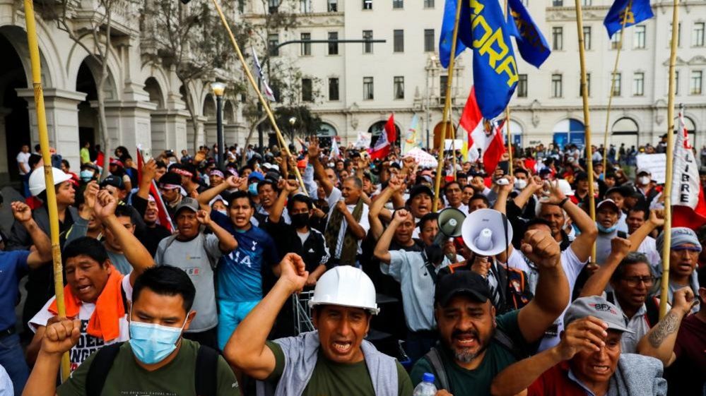 Demonstrators continue to protest despite a government proposal to bring forward elections following the ouster of Peruvian leader Pedro Castillo, in Lima, Peru December 13, 2022.