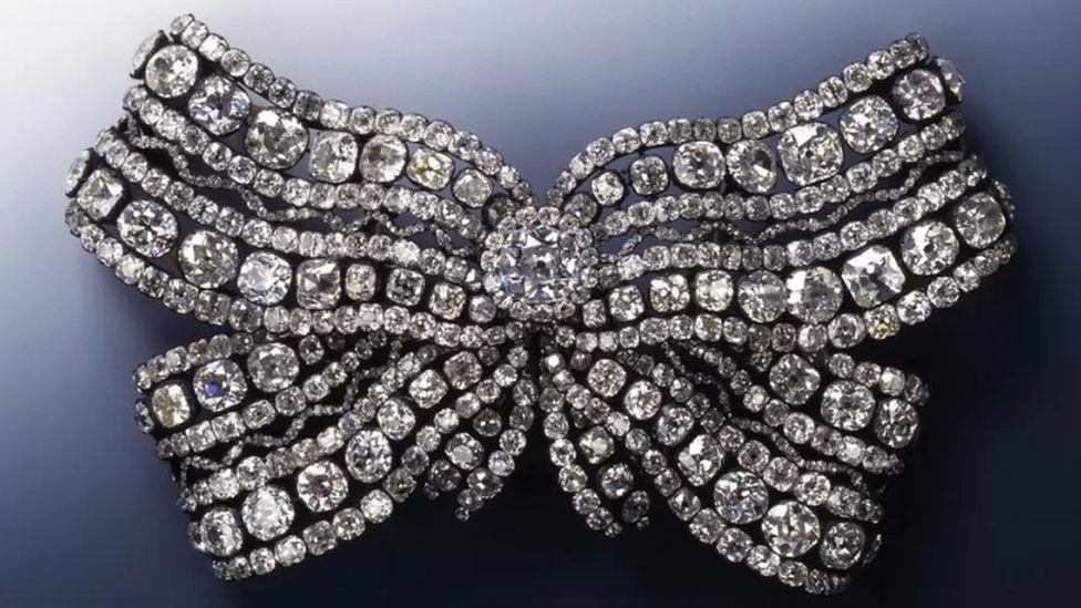 A large diamond-encrusted breast bow was among the items stolen in 2019
