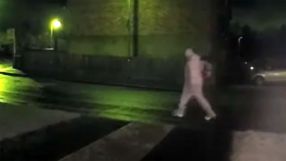 CCTV footage of a man leaving Natalie McNally's street on the night she was killed