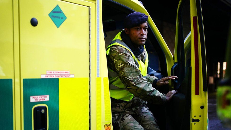 Soldier training to drive an ambulance