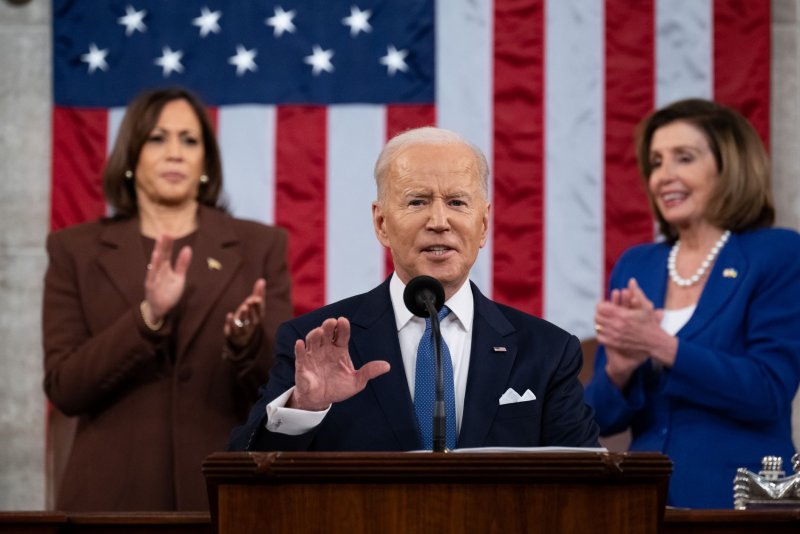 President Joe Biden speaks during his State of the Union address to a Joint Session of Congress at the U.S. Capitol on March 1. Experts expect he will have difficulty passing legislation with the upcoming Congress. File Photo by Saul Loeb/UPI | <a href="/News_Photos/lp/8288eff7fe12d29fe523f87b3c8d57cf/" target="_blank">License Photo</a>