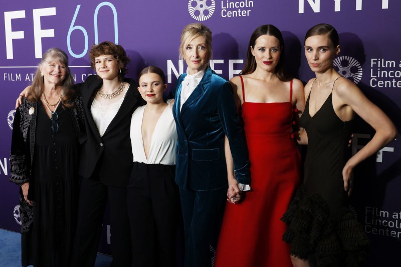 Left to right, Judith Ivey, Liv McNeil, Kate Hallett, Sheila McCarthy, Claire Foy and Rooney Mara arrive on the red carpet for a "Women Talking" event as part of the 60th New York Film Festival at Alice Tully Hall in Lincoln Center on October 10, 2022. File Photo by John Angelillo/UPI | <a href="/News_Photos/lp/b53bcea8617da32a0961efff0ab56c36/" target="_blank">License Photo</a>