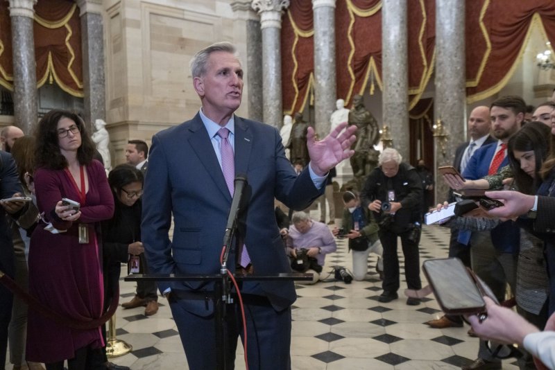The House adopted new rules and provisions for the congressional year on Monday, the first piece of legislation under Speaker Rep. Kevin McCarthy, R-Calif. Photo by Ken Cedeno/UPI