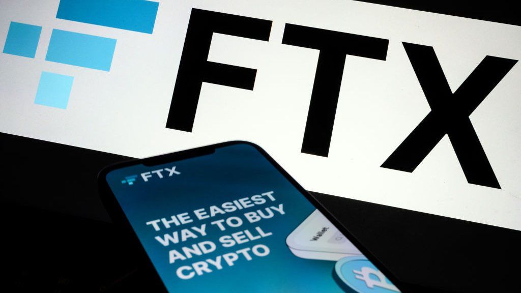 FTX logo on a phone screen