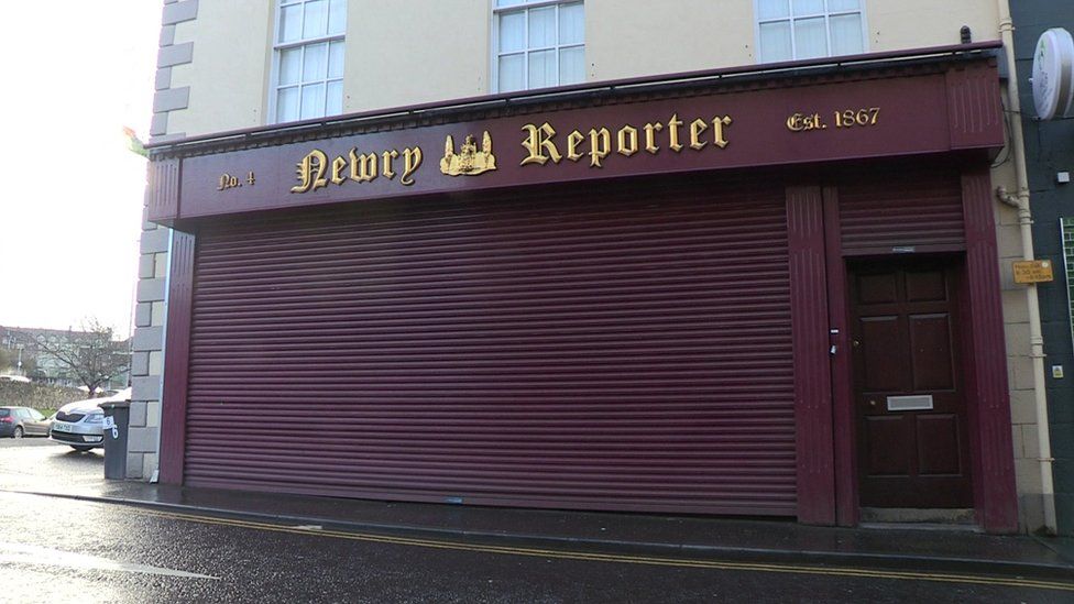 The Newry Reporter with shutters down